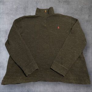 Polo Ralph Lauren Pullover Mens Size XL Black Knit Quarter Zip Sweater Shirt